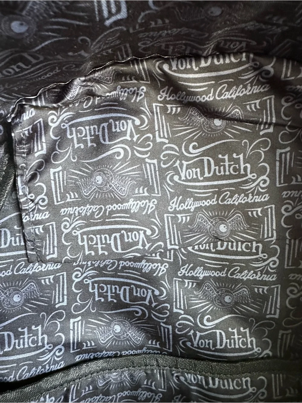 Von Dutch Black Graphic Backpack VDBP-013 One Size